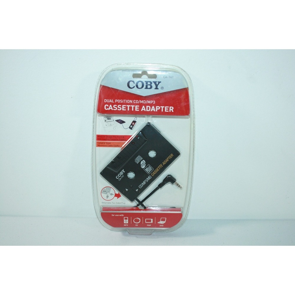 Coby 3.5mm‎ AUX Car Audio Cassette Tape Adaptor Model CA747 NEW SEALED